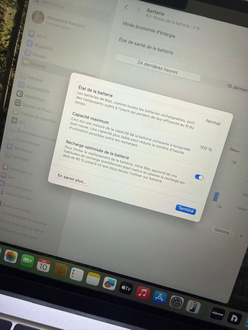 Détail MacBook Air 2022